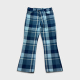 Vintage 70s Levi’s Sta-Prest Pants Mens 32x29 Blue Plaid Flare Leg Trousers