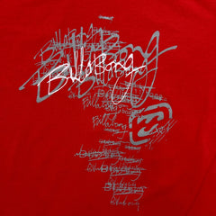 Vintage 90s Billabong T Shirt Mens Medium Red Graffiti Graphic Short Sleeve Tee