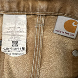 Vintage 90s Carhartt Pants Mens 34x32 Beige Original Fit Double Knee Distressed USA