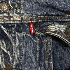 Levi's Denim Jacket Mens Large Blue Type III Dark Wash Trucker Western