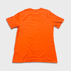 Adidas T Shirt Mens Small Orange Originals Trefoil Spell Out Short Sleeve Tee
