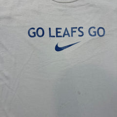 Vintage 90s Nike Toronto Maple Leafs T Shirt Mens Medium White Distressed NHL Tee