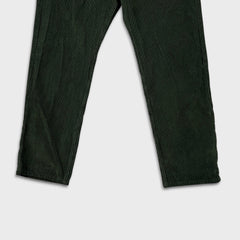 Levi's 502 Pants Mens 34x30 Green Corduroy Tapered Stretch Regular Fit Mid Rise