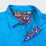 Robert Graham Shirt Mens Medium Blue Casual Preppy Short Sleeve Polo