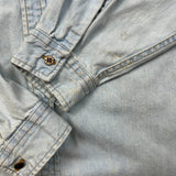 Vintage 90s Levi's Denim Shirt Mens Medium Blue Faded Light Wash Button Up