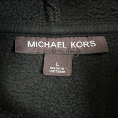 Michael Kors Hoodie Mens Large Black Logo Tape Pullover Hooded Sweater