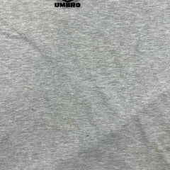 Vintage 90s Umbro by Descente Polo Shirt Mens Medium Gray 1/4 Zip Spell Out
