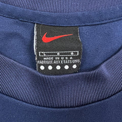 Vintage 90s Nike Sportswear T Shirt Mens Large Blue USA Swoosh Athletic Tee