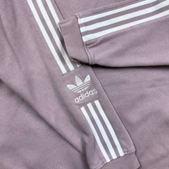 Adidas Sweatshirt Womens Small Pink Original Trefoil Spell Out Pullover Crewneck