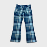 Vintage 70s Levi’s Sta-Prest Pants Mens 32x29 Blue Plaid Flare Leg Trousers