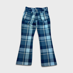 Vintage 70s Levi’s Sta-Prest Pants Mens 32x29 Blue Plaid Flare Leg Trousers
