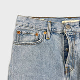 Levi's Wedgie Jeans Womens 27x28 Blue Slim Straight Fit Frayed Leg Distressed Denim Pants