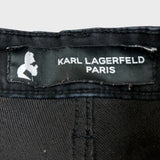 Karl Lagerfeld Paris Jeans Mens 34x27 Black Dark Wash Slim Taper Stretch Denim Pants