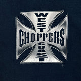 Vintage Y2K West Coast Choppers Long Sleeve Shirt Mens XL Blue Long Beach CA Faded