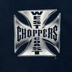 Vintage Y2K West Coast Choppers Long Sleeve Shirt Mens XL Blue Long Beach CA Faded