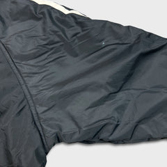 Vintage 90s Adidas Jacket Mens Large Gray Reversible 3 Stripe Heavy Coat