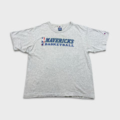 Vintage 90s Champion Dallas Mavericks T Shirt Mens XL Gray Basketball NBA Ringer Tee