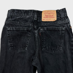 Vintage Levi's 550 Jeans Womens 27x30 Black Relaxed Fit Tapered Leg 90s Denim Pants