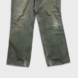 Carhartt B11 MOS Pant Mens 32x30 Green Loose Fit Washed Duck Workwear Dungaree