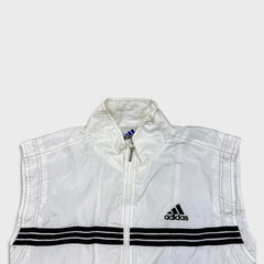 Vintage 90s Adidas by Descente Vest Jacket Mens Large White Stripe Full Zip