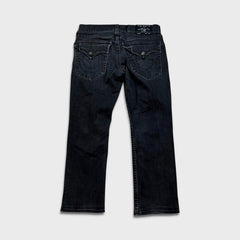 True Religion Ricky Jeans Mens 34x29 Black Relaxed Straight Leg Dark Wash Denim Pants