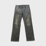 Levi's 514 Jeans Mens 33x32 Gray Slim Straight Fit Stone Wash Faded Denim Pants