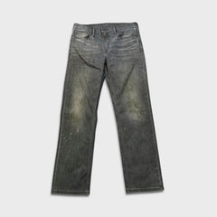 Levi's 514 Jeans Mens 33x32 Gray Slim Straight Fit Stone Wash Faded Denim Pants