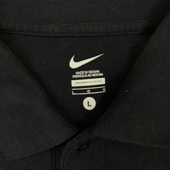 Nike Sportswear Polo Shirt Mens Large Black Pique Cotton Golf Short Sleeve