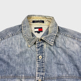 Vintage 90s Tommy Hilfiger Denim Shirt Mens Large Blue Tommy Jeans Button Up