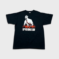 Vintage 2004 Shaun of The Dead T Shirt Mens Large Black Zombie Movie Promo Tee