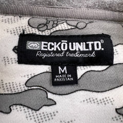 Vintage Y2K Ecko Unltd Hoodie Mens Medium Camo Full Zip AOP Hooded Sweater