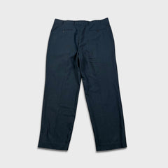 Vintage 90s Balenciaga Pour Homme Pants Mens 38x30 Blue Wool Pleated Trouser BB Logo