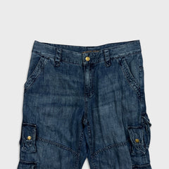 Lauren Ralph Lauren Jeans Womens Size 10 Blue Cropped Cargo Dark Wash Denim Pants