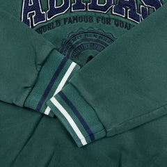 Adidas Originals Sweatshirt Mens Medium Green Crest Logo Pullover Crewneck