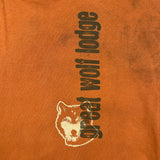 Vintage Y2K Great Wolf Lodge T Shirt Mens XL Orange Faded Animal Graphic Tee