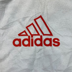 Vintage 90s Adidas Jacket Mens Large Gray Reversible 3 Stripe Heavy Coat