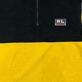 Vintage 90s Ralph Lauren Polo Sport Fleece Mens Medium Yellow 1/4 Zip Outdoor Pullover Jacket