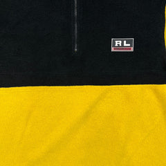 Vintage 90s Ralph Lauren Polo Sport Fleece Mens Medium Yellow 1/4 Zip Outdoor Pullover Jacket