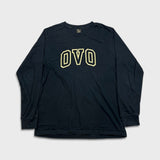 October's Very Own Long Sleeve Shirt Mens Medium Black OVO Collegiate Spell Out Tee