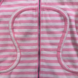 Lululemon Scuba Hoodie Womens Size 10 Pink Striped Full Zip Hooded Sweater