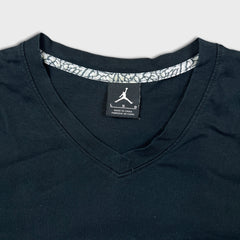 Nike Jordan Brand T Shirt Mens Large Black Sportswear Jumpman V Neck Pocket Tee