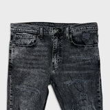 Levi's 512 Jeans Men 34x30 Black Slim Taper Leg Dark Wash Distressed Stretch Denim Pants