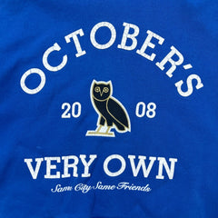 October's Very Own Collegiate Hoodie Mens Medium Blue Same City Same Friends OVO Hooded Sweater