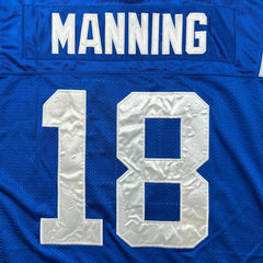Vintage 2009 Reebok Peyton Manning Colts Jersey Mens 3XL Blue NFL Super Bowl Captain Patch