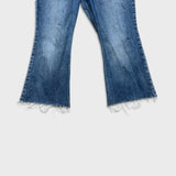 Levi's 70s Style High Flare Jeans Womens 31x24 Blue Medium Wash Distressed Denim Pants