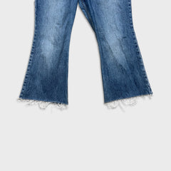 Levi's 70s Style High Flare Jeans Womens 31x24 Blue Medium Wash Distressed Denim Pants