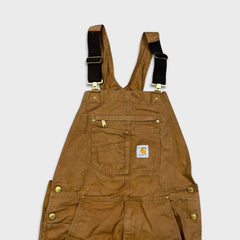 Carhartt Iconic R01 Duck Bib Overall Mens 34x32 Brown Relaxed Fit Carpenter Workwear