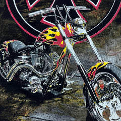 Vintage Y2K West Coast Choppers T Shirt Mens Large Black Double Side Cross Biker Tee