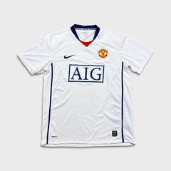 Vintage 2008/09 Nike Manchester United Soccer Jersey Mens Medium White FIFA Kit