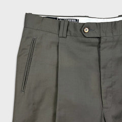 Vintage 80s Gala Slacks Pleated Trousers Mens 36x30 Green Pure Wool Dress Pants